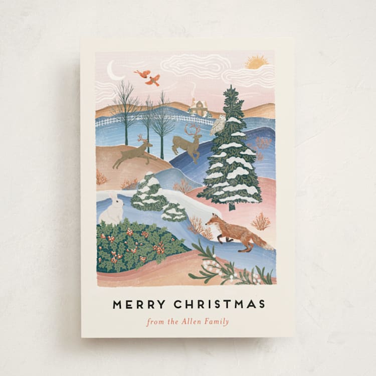 "Winter Countryside" - Minted x The Met Holiday Cards in Winter Sky by Shiny Penny Studio - Front
