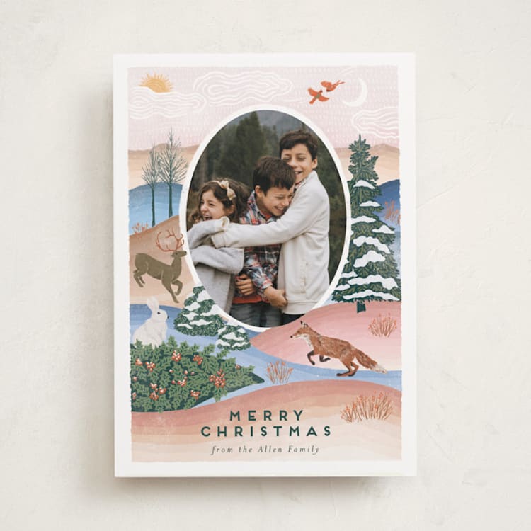 "Winter Countryside" - Minted x The Met Holiday Cards in Pool by Shiny Penny Studio - Front
