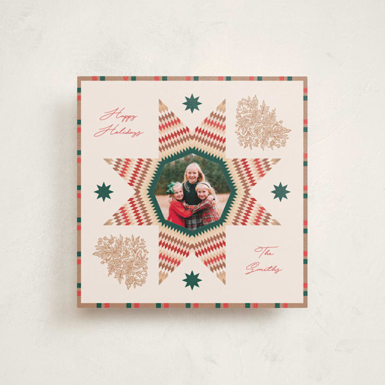 "heritage" - Minted x The Met Holiday Cards in Poinsettia by Julie Murray - Front