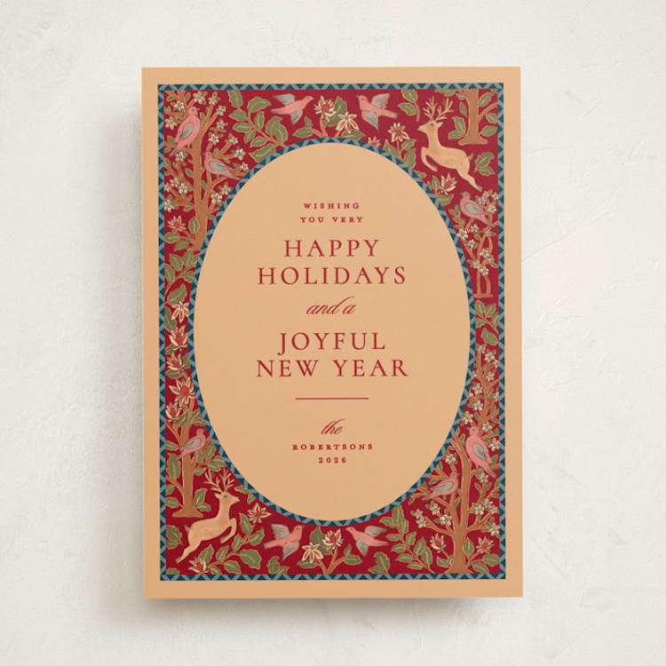 "Holiday Flora and Fauna" - Minted x The Met Holiday Cards in Mulled Wine by Creo Study - Front