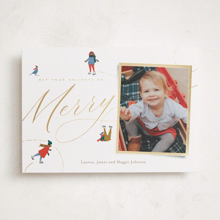 "Winter Pastimes" - Minted x The Met Holiday Cards in Candy Cane by Oscar and Emma - Karly Depew - Front