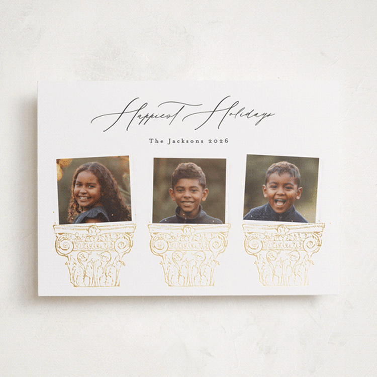 "Display" - Minted x The Met Holiday Cards in Snow by Phrosné Barwood - Front