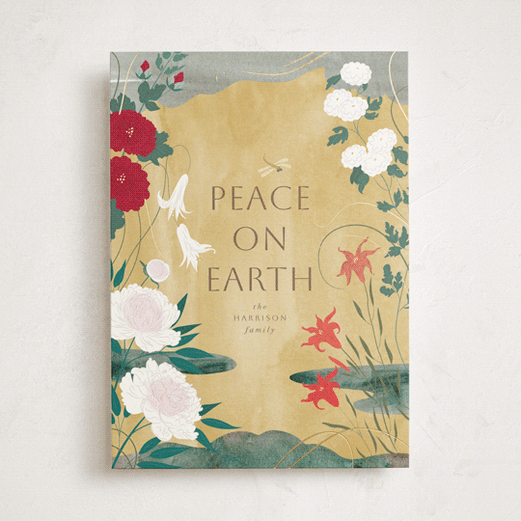 "Four Seasons" - Minted x The Met Holiday Cards in Ochre by Eve Schultz - Front