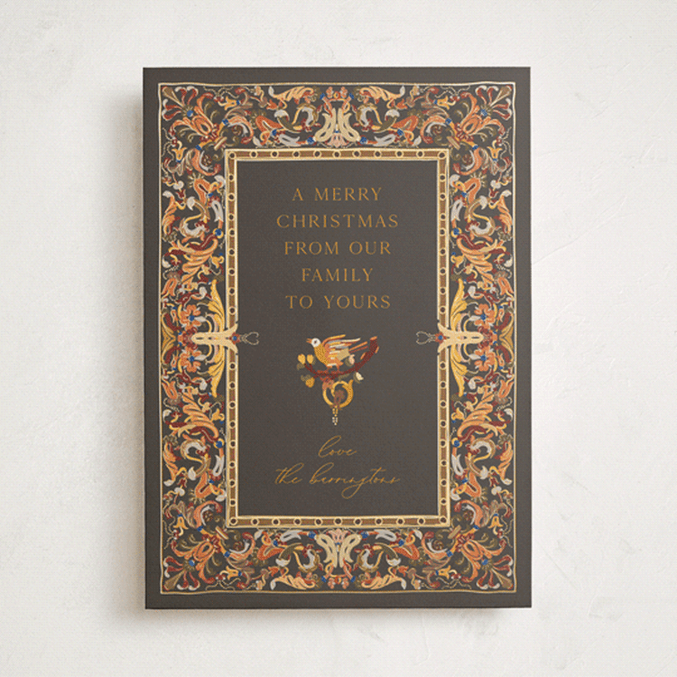 " Pietra Dura" - Minted x The Met Holiday Cards in Chocolate by Becky Nimoy - Front