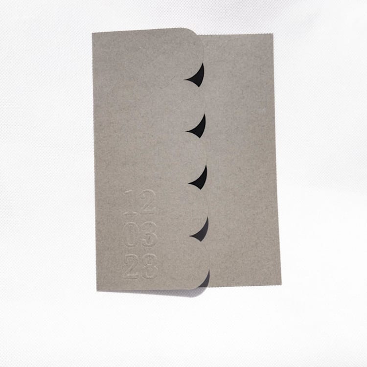 "Pewter Textured, Scalloped, Embossed Invitation Jacket, Qty 10" - Invitation Jackets and Overlays in gray by The Savage Label