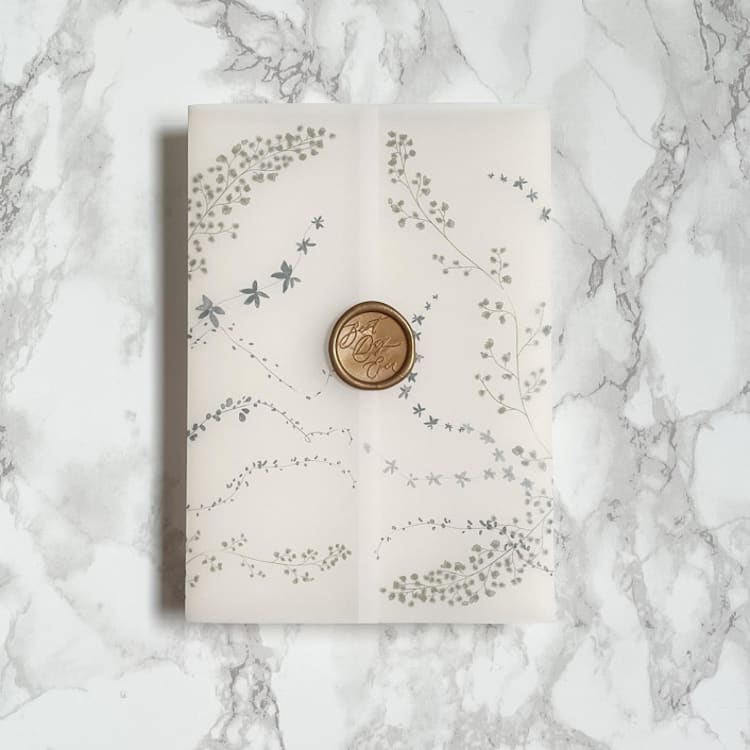 "Fairytale Ivy Vellum Wrap (10 pack)" - Invitation Jackets and Overlays in clear by Carley Zuercher