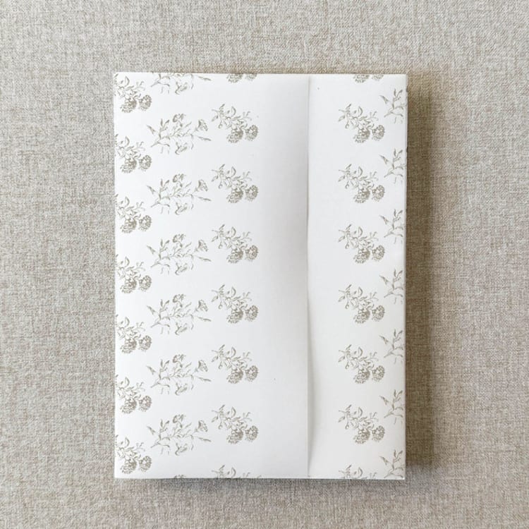 "Neutral Floral Vellum Jacket for Wedding Invitations | A7 | Set of 10" - Invitation Jackets and Overlays in beige by Cotton and Bow