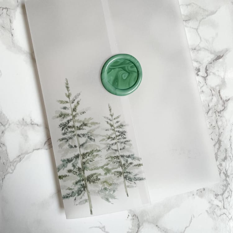 "Simple Evergreen Greenery Vellum Jackets (10 Pack)" - Invitation Jackets and Overlays in clear by Carley Zuercher
