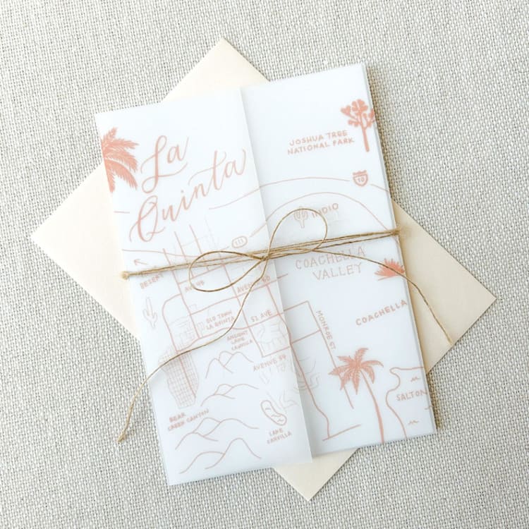 "La Quinta Vellum Jackets | Set of 10" - Invitation Jackets and Overlays in multicolorassorted-colors by Megan Tendler
