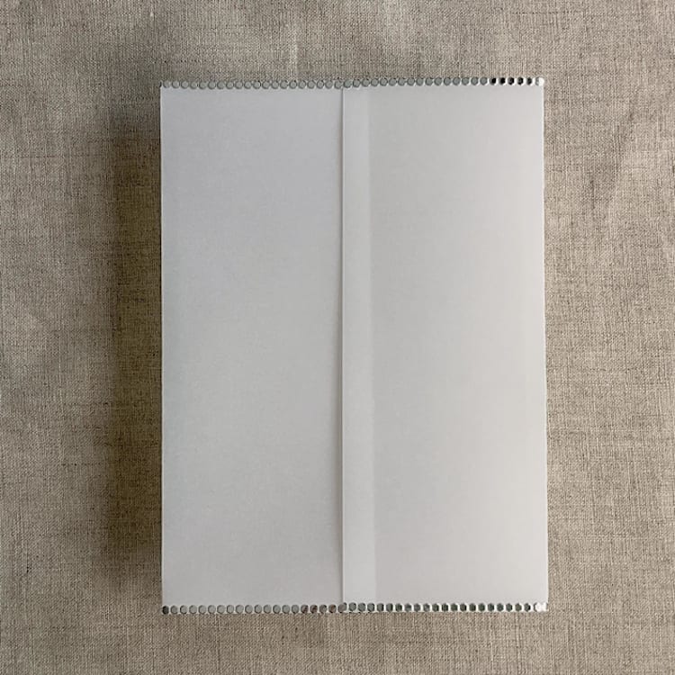 "Aurelia dot silver trim vellum wrap for 5x7 cards | pack of 10" - Invitation Jackets and Overlays in silver by Ivory Invitations