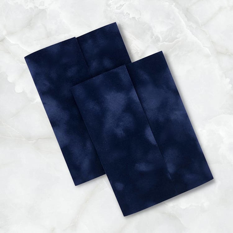 "Navy Velvet Invitation Jacket For 5 x 7 Cards (Set of 10)" - Invitation Jackets and Overlays in blue by Caroline Russo