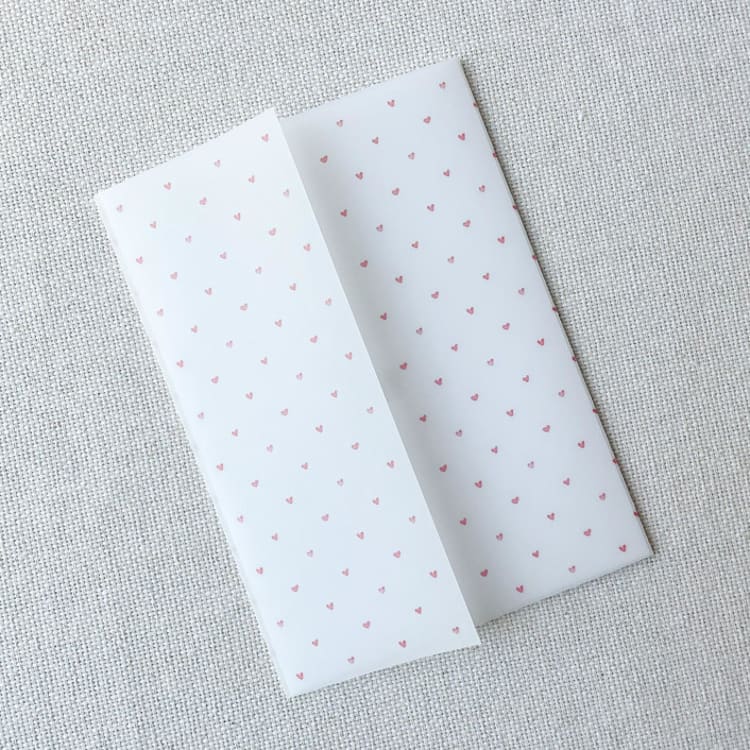 "Mini Watercolor Hearts Vellum Jackets | Set of 10 | Red" - Invitation Jackets and Overlays in red by Megan Tendler