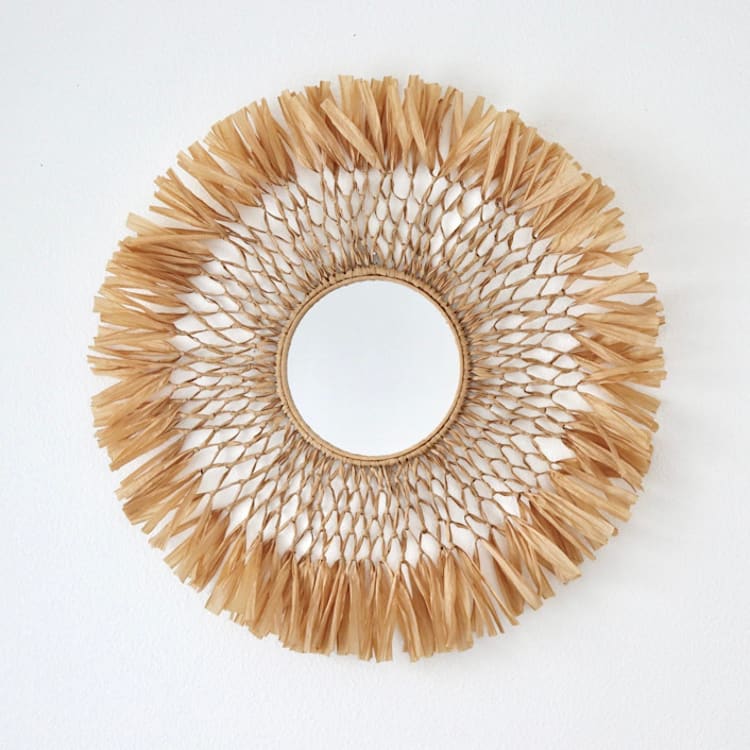 "Raffia Mirror" - Mirrors in brown by Bharti Trivedi