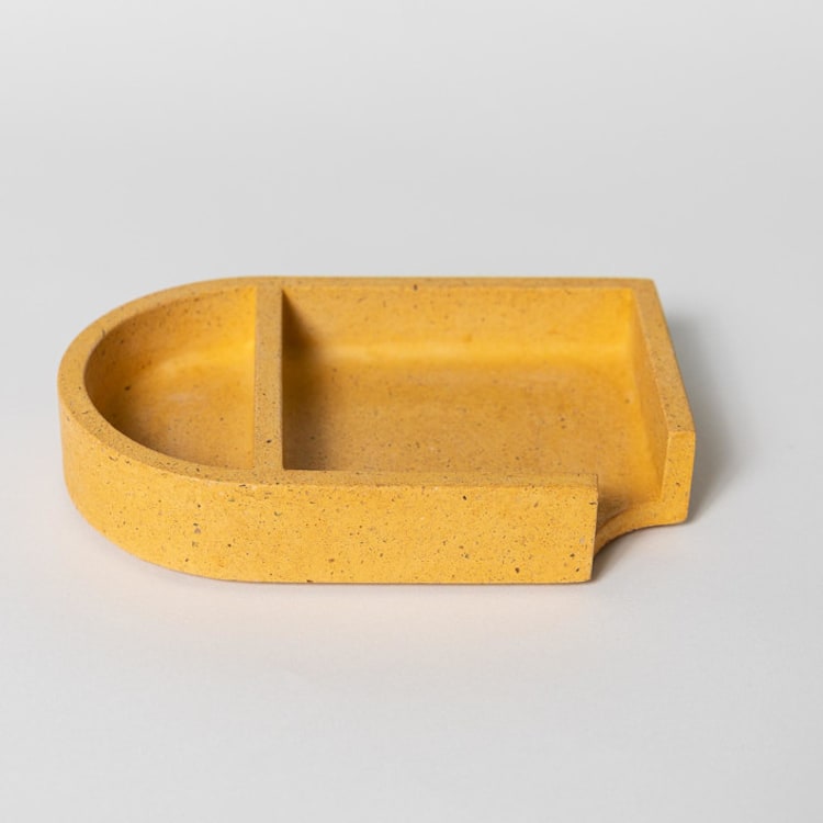 "Marigold Terrazzo Sticki Note Holder" - Decorative Storage in yellow by Pretti.Cool