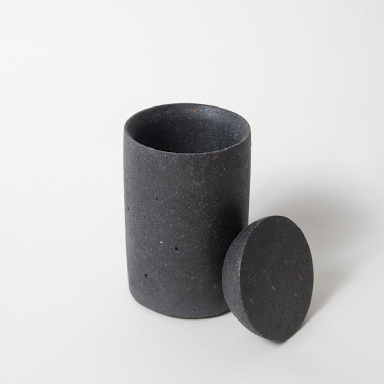 "Cotton Swab Holder - Black Terrazzo" - Decorative Storage in black by Pretti.Cool