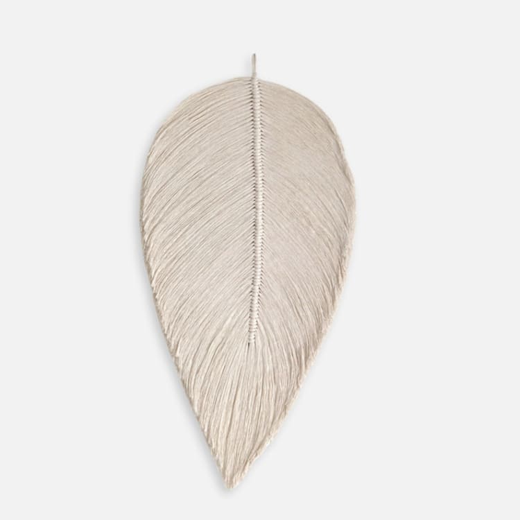 "Macrame Leaf in Ivory" - Original Sculpture in natural by Bharti Trivedi