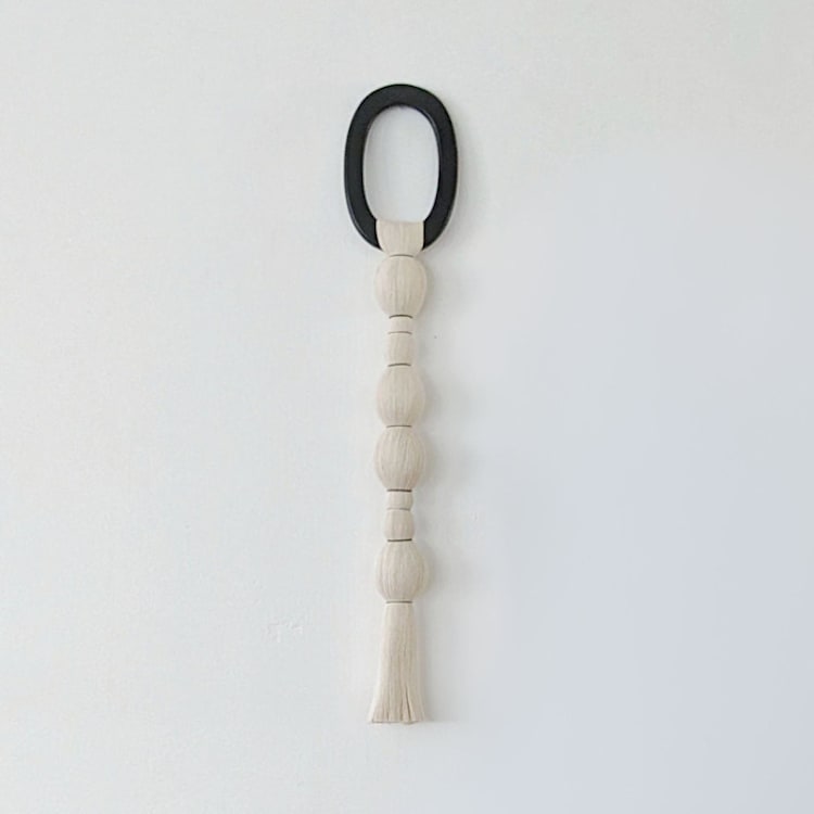 "VINCULUM Collection© V, Rope Wall Sculpture, Fiber Art with Modern Black Details" - Original Sculpture in multicolorassorted-colors by Damaris Kovach