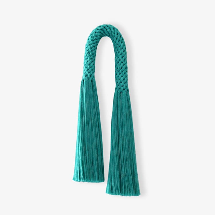 "Woven Arch Tassel" - Original Sculpture in green by Bharti Trivedi