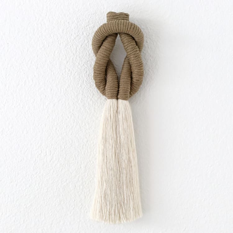 "Love Knot Wall Sculpture in Sand" - Original Sculpture in brown by Bharti Trivedi