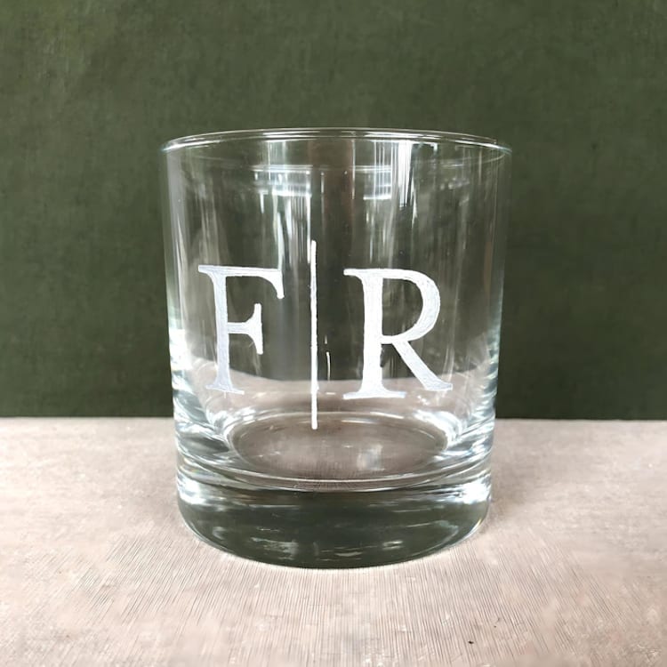 "Personalized Whiskey Glass - Monogram" - Glassware in clear by Charlotte Noordzij
