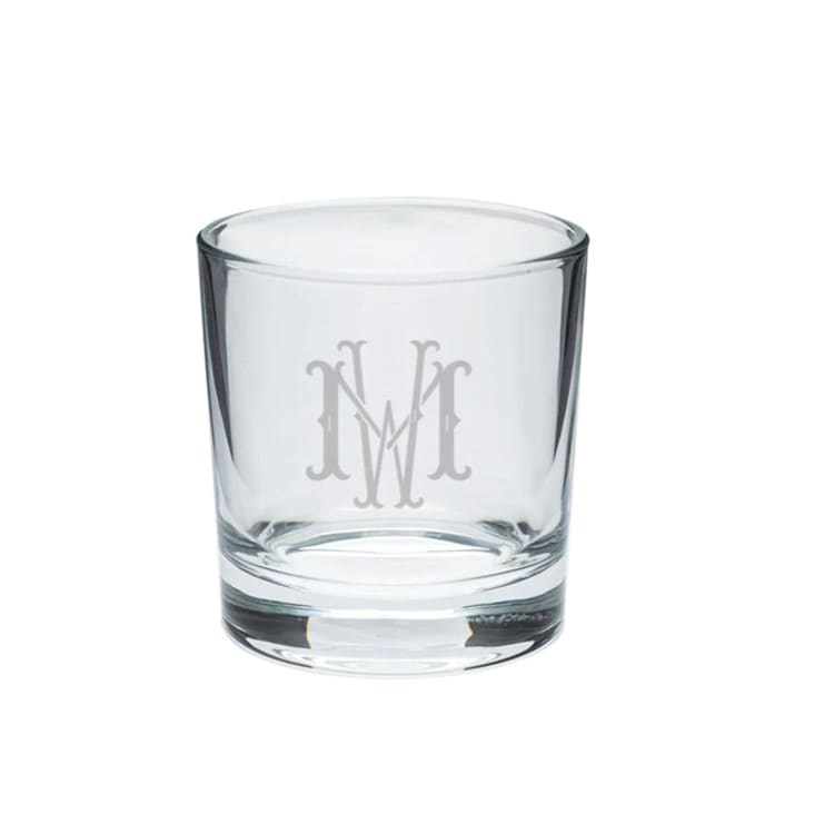 "Custom Gilded Low Ball Glass" - Glassware in clear by Papel Custom Design