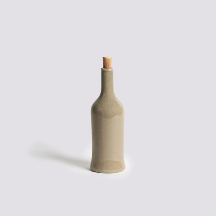 "Stoneware Olive Oil Dispenser | Brutto 21 oz" - Glassware in beige by Powered By People
