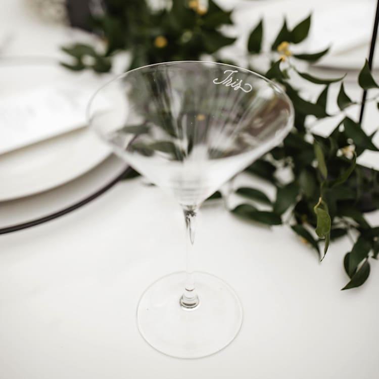 "Martini Glass Engraved" - Glassware in clear by Charlotte Noordzij