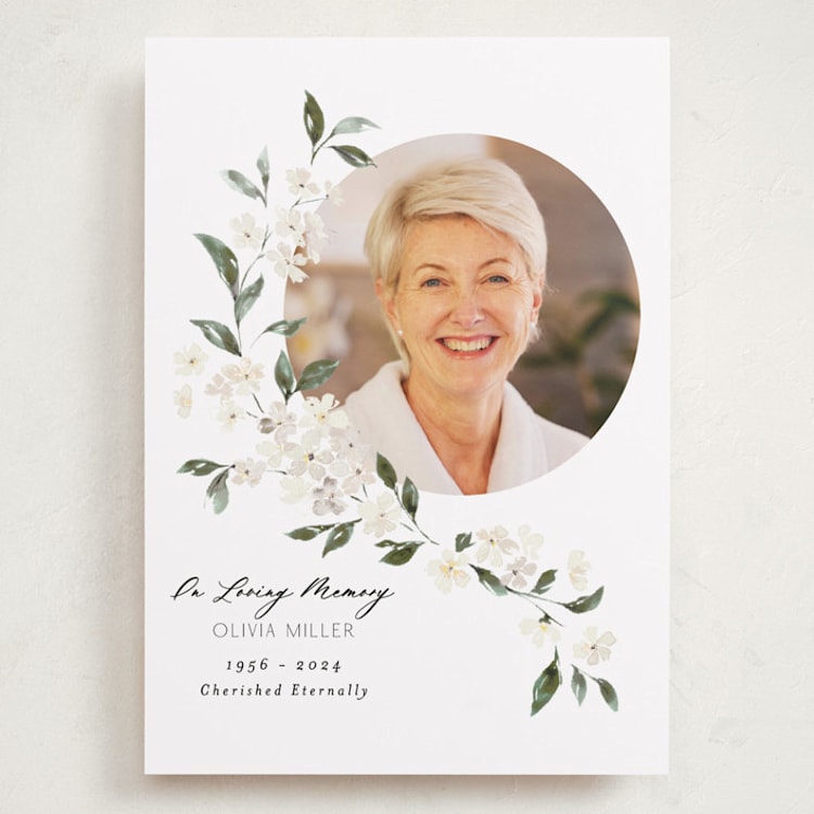 "Sweeping Vine" - Memorial Cards in Porcelain by Itsy Belle Studio - Front