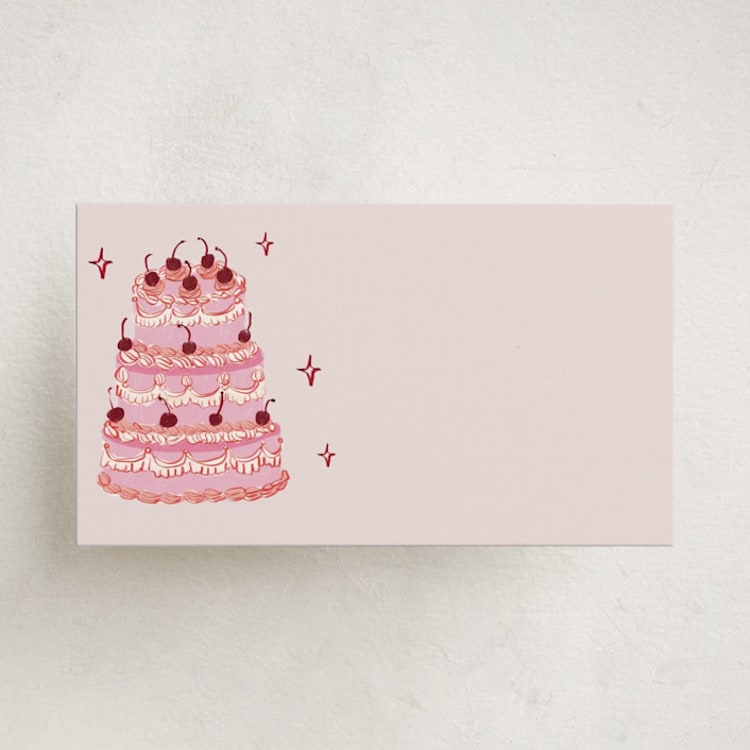 "vintage wedding cake" - Mini Note Cards in Blush by Cass Loh - Front