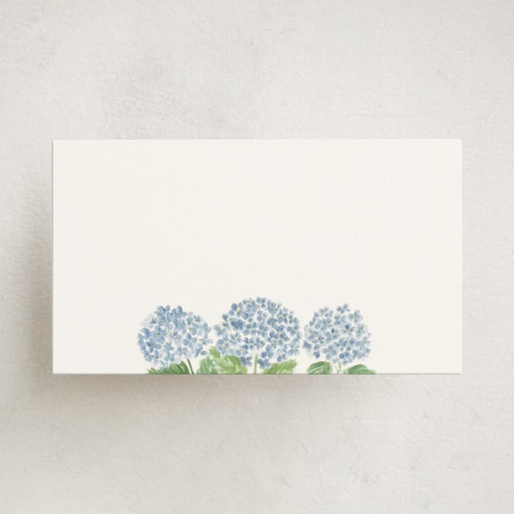 "Hydrangea Love" - Mini Note Cards in Sky by Lydia Carns - Front