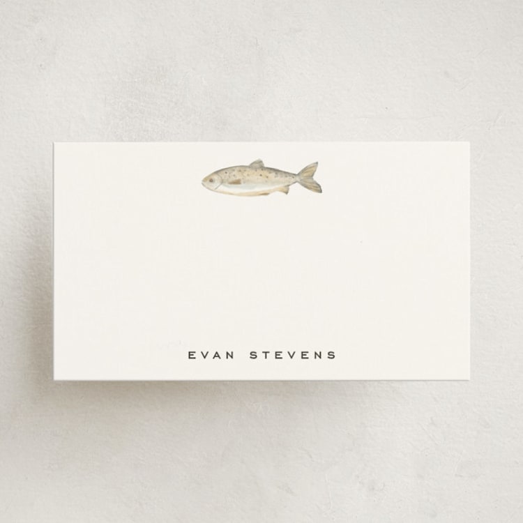 "fish" - Mini Note Cards in Fog by Petra Kern - Front