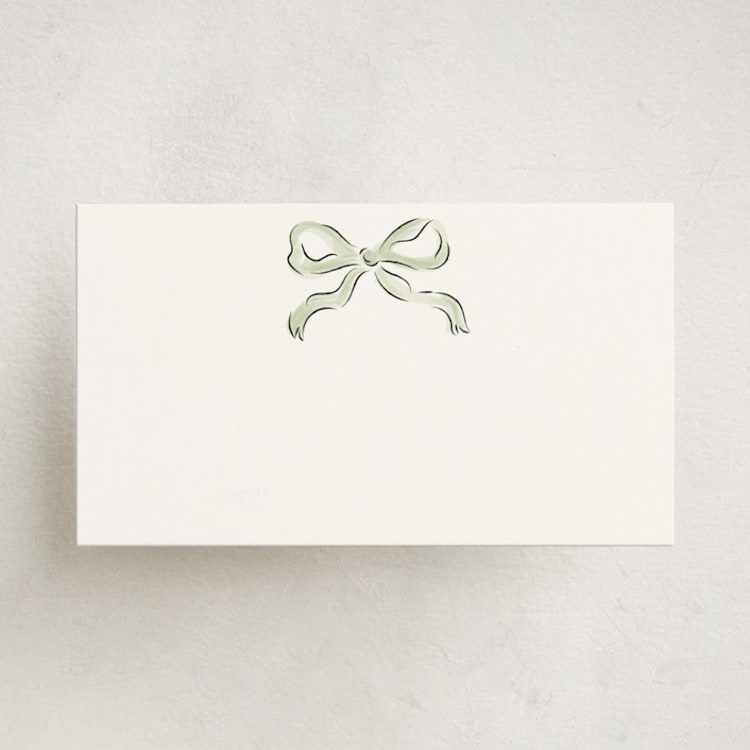 "Bow" - Mini Note Cards in Pistachio by Helena Vitto - Front