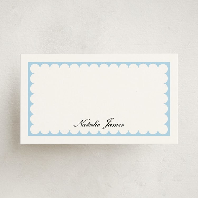 "Sweetly Scalloped" - Mini Note Cards in Sky by Catherine Culvenor - Front