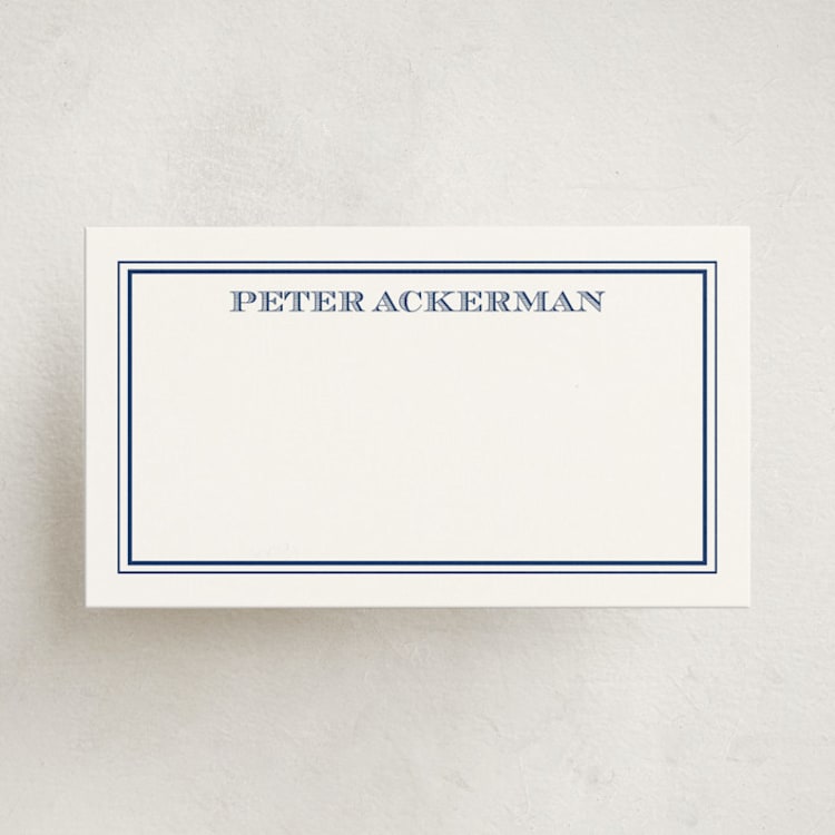 "the gentleman" - Mini Note Cards in Navy by The Social Type - Front
