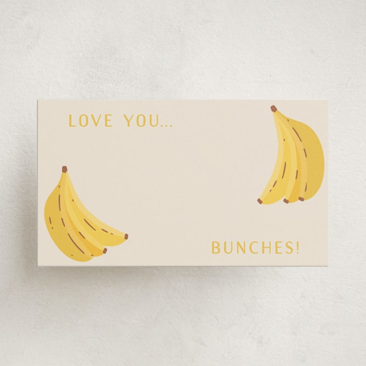 "Bunches & Bunches" - Mini Note Cards in Banana by Erica Krystek - Front