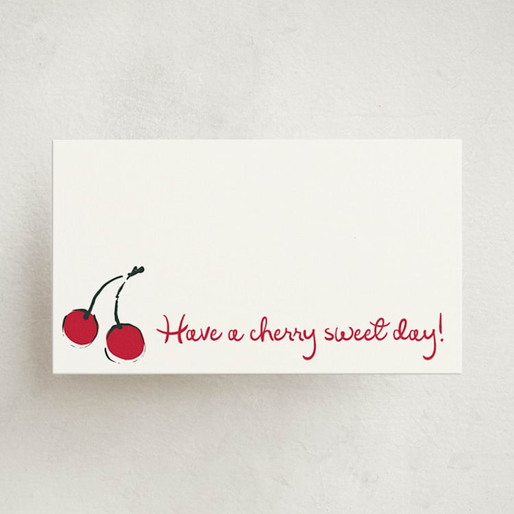 "Cherries" - Mini Note Cards in Tomato by Kelly Watkins - Front