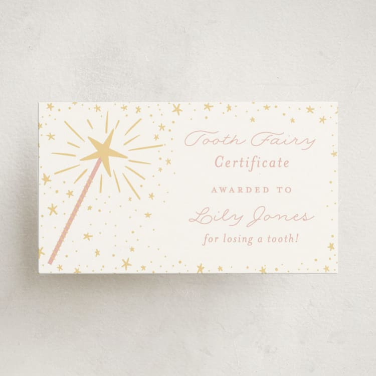 "Tooth Fairy" - Mini Note Cards in Cotton Candy by Jackie Crawford - Front