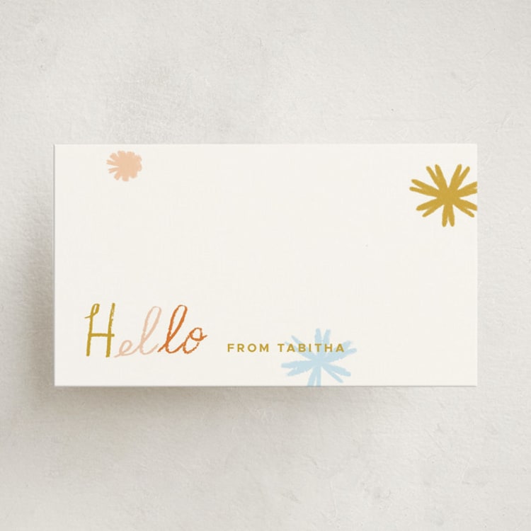 "Crayon" - Mini Note Cards in Sky by Corinne Malesic - Front