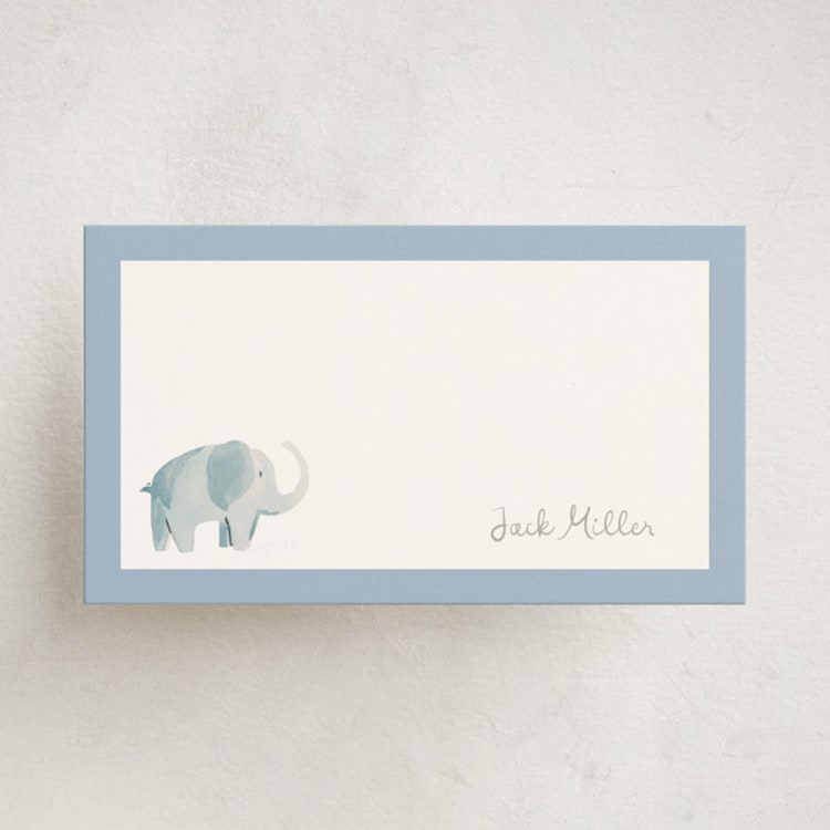 "Safari Friends" - Mini Note Cards in Sky by Teju Reval - Front