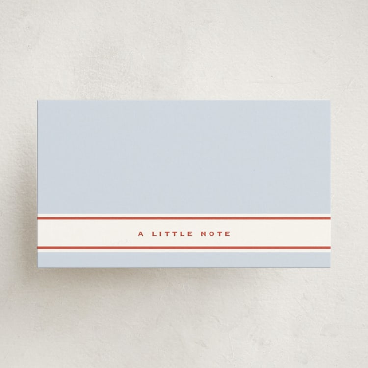 "RicRac Gingham" - Mini Note Cards in Nautical by Corinne Malesic - Front