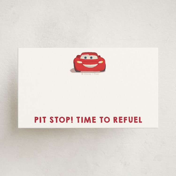 "Disney and Pixar's Lightning McQueen Pit Stop" - Mini Note Cards in Cloud by tinaleeart - Front