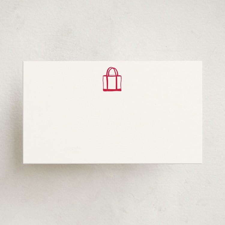 "Boat Tote" - Mini Note Cards in Lobster by Erika Firm - Front
