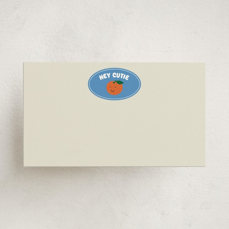 "little cutie sticker" - Mini Note Cards in Aqua by Studio Suku - Front