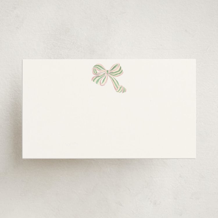 "Preppy Bow" - Mini Note Cards in Blush by Itsy Belle Studio - Front