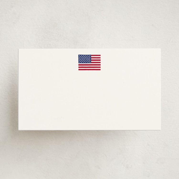 "American Flag" - Mini Note Cards in Parchment by Jennifer Lew - Front