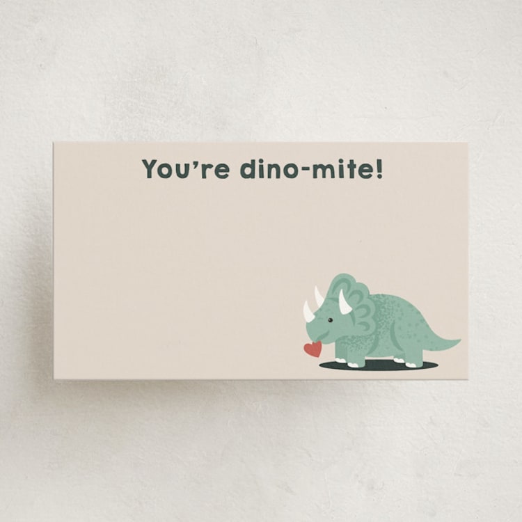 "TriceraTOPS Friend" - Mini Note Cards in Everglade by Kacey Kendrick Wagner - Front