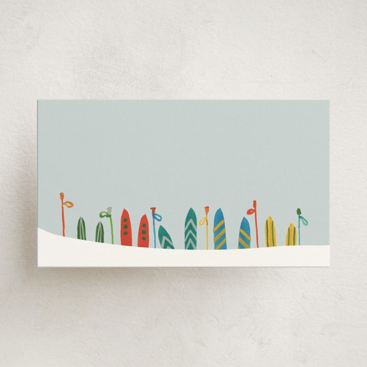 "Ski Patrol" - Mini Note Cards in Sky by Erika Firm - Front