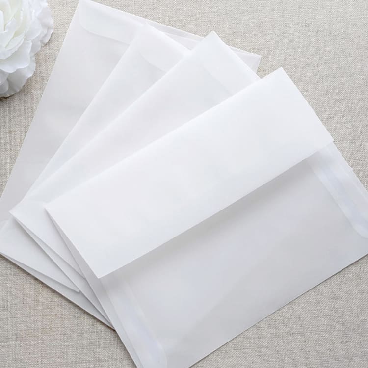 "A7 Translucent Vellum Envelopes (Set of 10)" - Envelopes in clear by Caroline Russo
