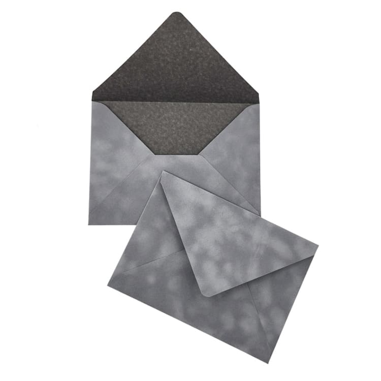 "A7 Gray Velvet Envelopes (Set of 10)" - Envelopes in gray by Caroline Russo