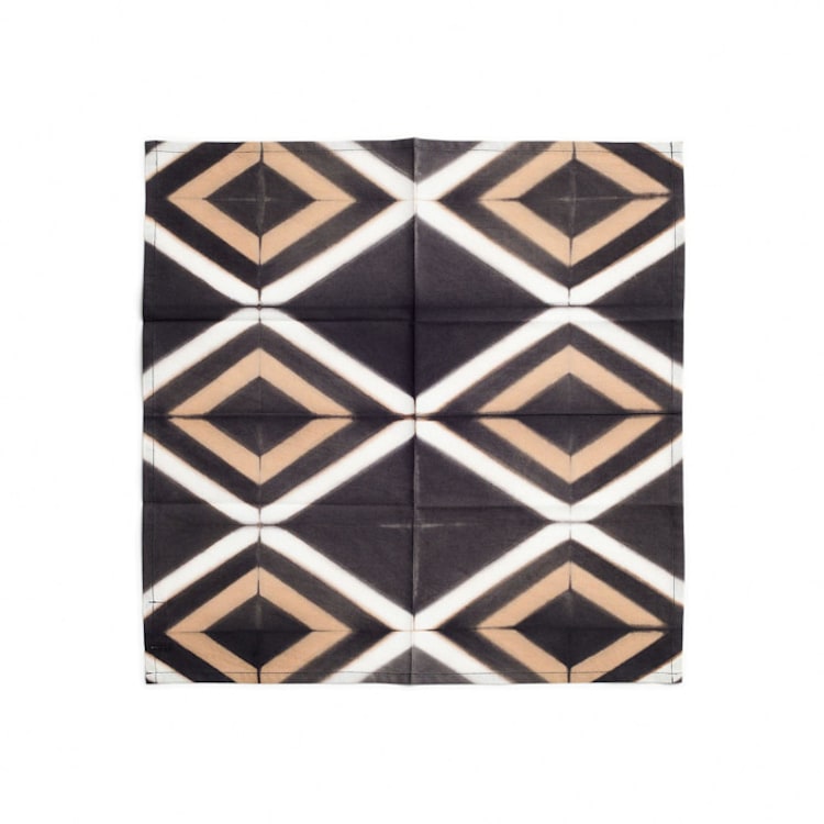 "Tisa Black Cotton Table Napkin" - Napkins in black by Anjali Purohit